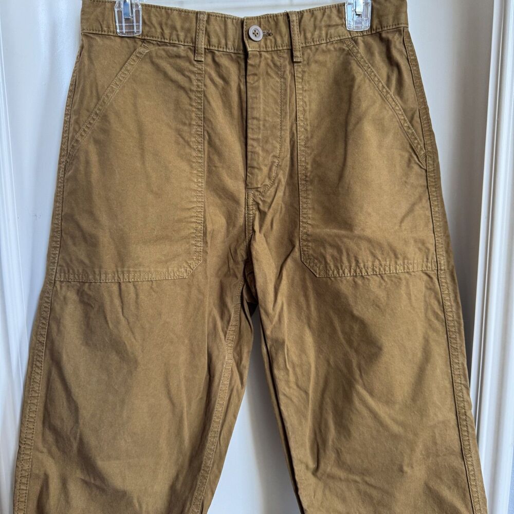 Uniqlo Men's Khaki Utility Work Pants With Drawstring Waist Size Small